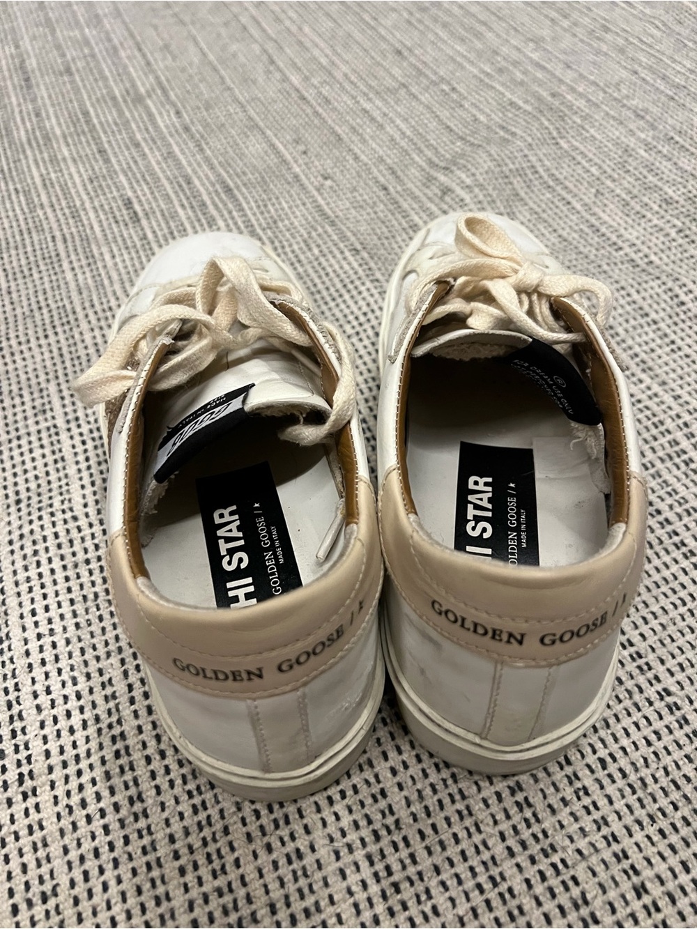 Golden Goose White Sneakers with Gold Glitter Star - Picture 3 of 4